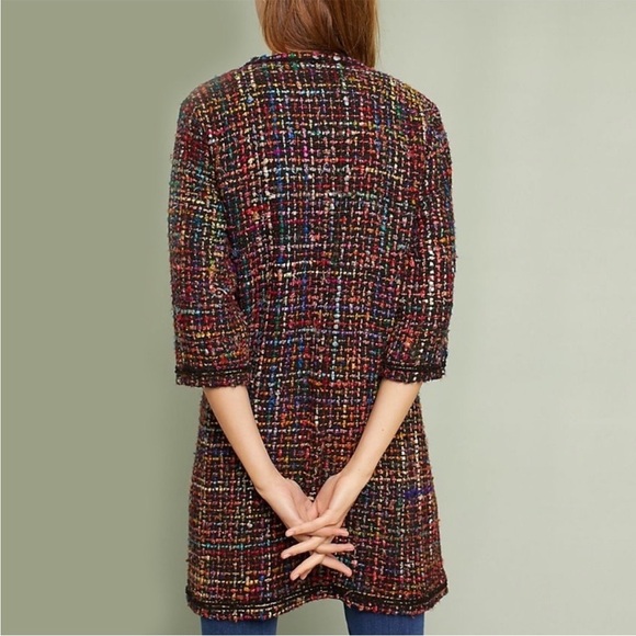 Anthropologie Ett Twa Multicolor Tweed Women's Coat Size XS - Picture 2 of 16